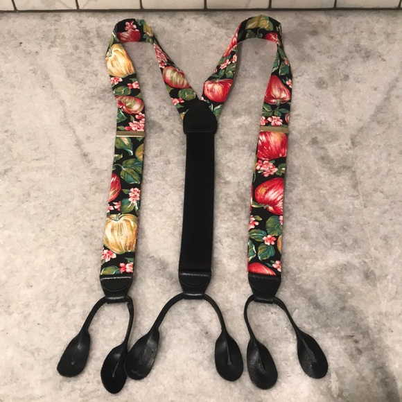 Unbranded Other - Silk Suspenders Mens Button Holders Artsy Bohemian Tropical Classic Academia
